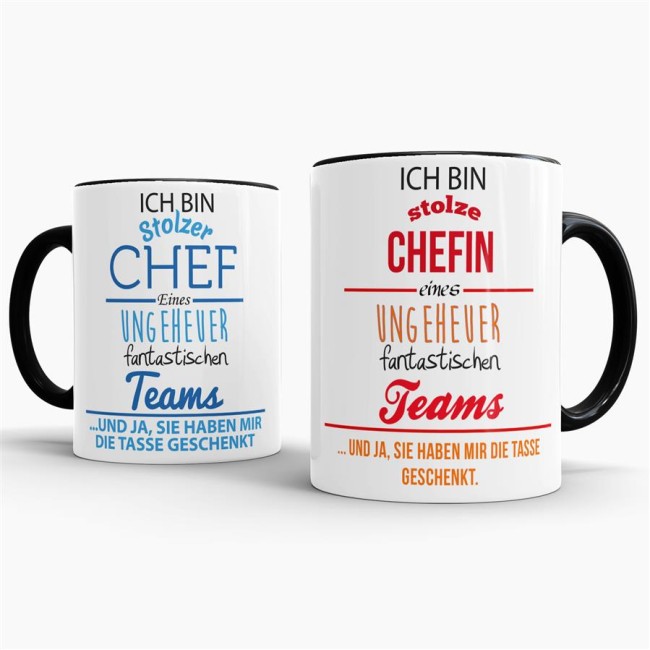 Unser Kaffeebechern mit schwarzem Akzent für die beste Chefin oder den besten Chef sind das perfekte Geschenk der Mitarbeiter an Ihren Boss oder...