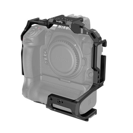 SmallRig Cage für Nikon Z 8 mit MB-N12 Batteriegriff ist zum Schutz der Kamera und zur Befestigung von Zubehör konzipiert. Die Kamera wird mit einer 1/4-20 Schraube an der