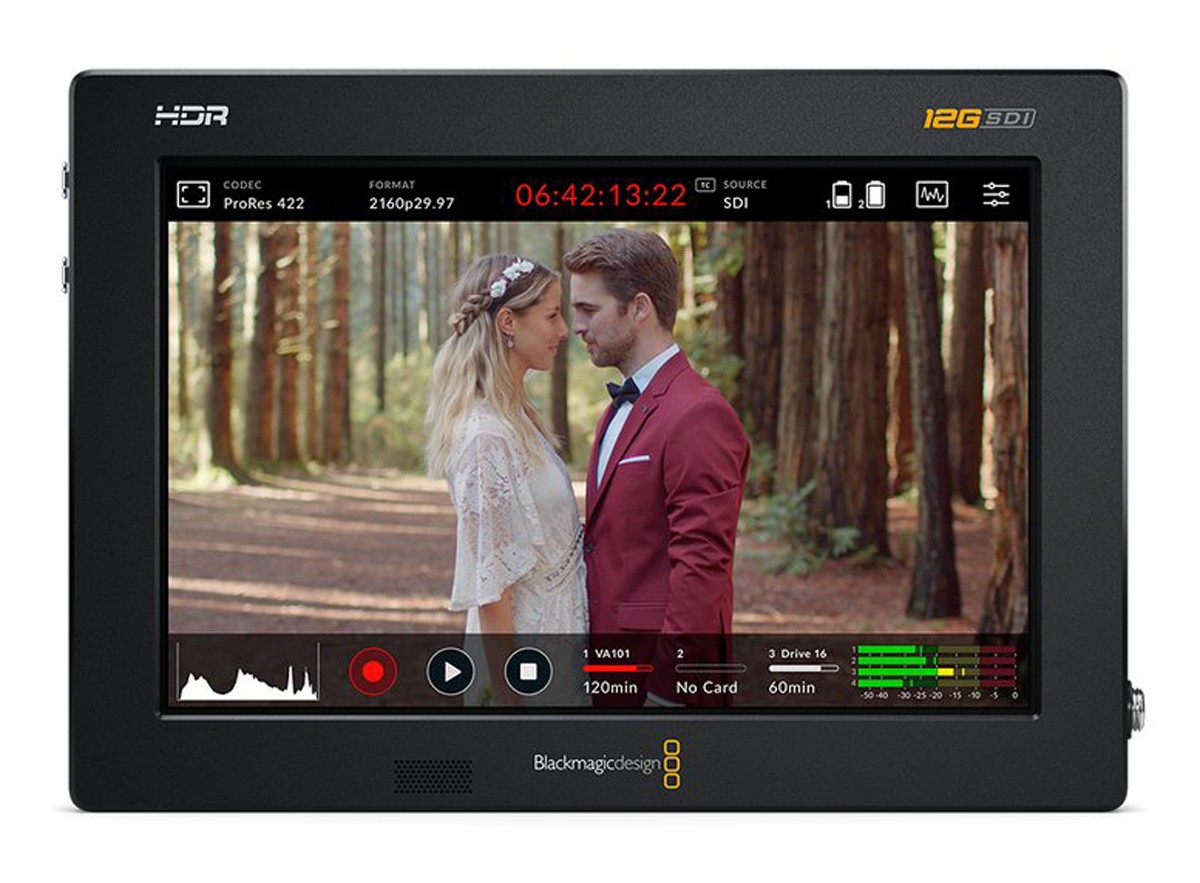 Blackmagic Video Assist 7'' 12G HDR Monitor Mit dem neuen Blackmagic Assist 12G HDR lässt sich der Leistungsumfang einer jeden SDI- oder HDMI-Kamera um professionelles