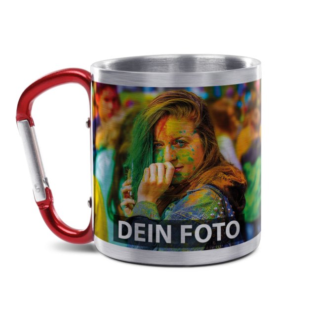 Diese Karabinertasse ist für alle Outdooraktivitäten und zum Camping ein absolutes Must-Have! Der Camping Becher aus doppelwandigem Edelstahl mit...