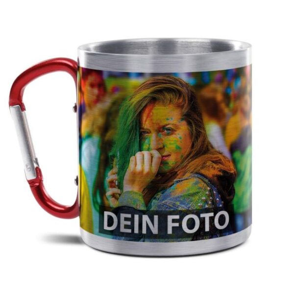 Diese Karabinertasse ist für alle Outdooraktivitäten und zum Camping ein absolutes Must-Have! Der Camping Becher aus doppelwandigem Edelstahl mit...