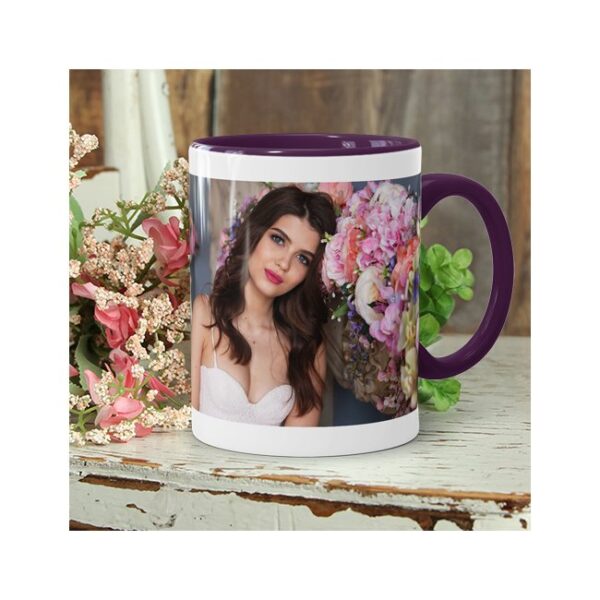 Die violette innere Färbung und der violette Henkel geben Deinem Foto auf der Tasse den passenden Akzent. So wird Dein Spruch oder Dein...