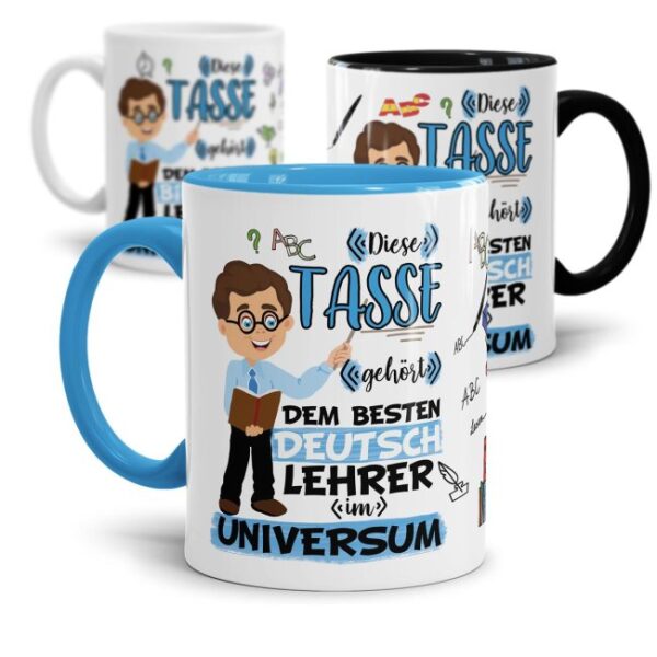 Tasse aus hochwertiger Keramik für den besten Lehrer im Universum. Perfekt als kleines Geschenk zum Schulabschluss für den Lieblingslehrer....