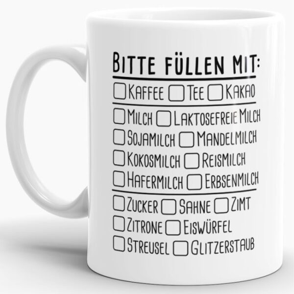 Unsere lustige Kaffeetasse passt in jede Lebenslage und zu jeder Situation