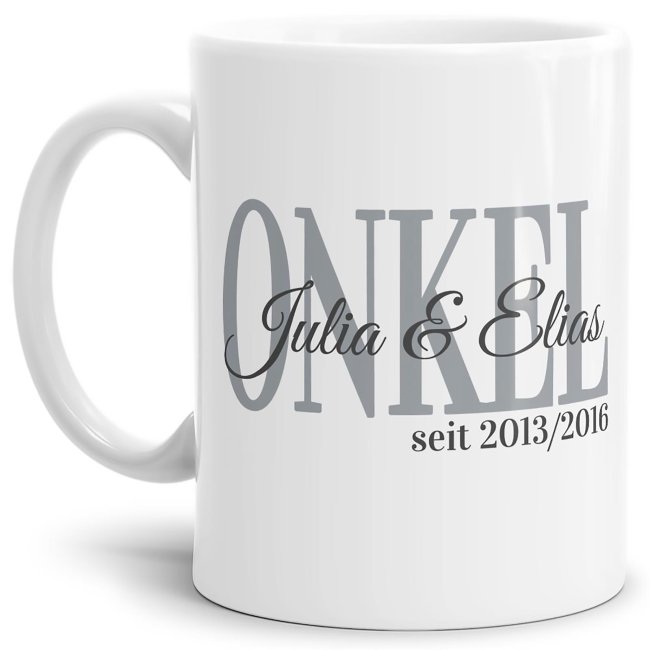 Hochwertige Keramiktasse in edlem Design in Weiß mit Glanzeffekt oder mit mattem Finish für alle Männer in der Familie - zum selbst Beschriften mit...