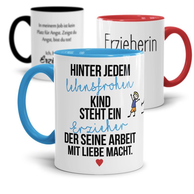 Ihr sucht ein Geschenk für die liebste Erzieherin oder den coolsten Erzieher? Unsere Tassen für Erzieherinnen oder Erzieher mit besonderen Sprüchen...