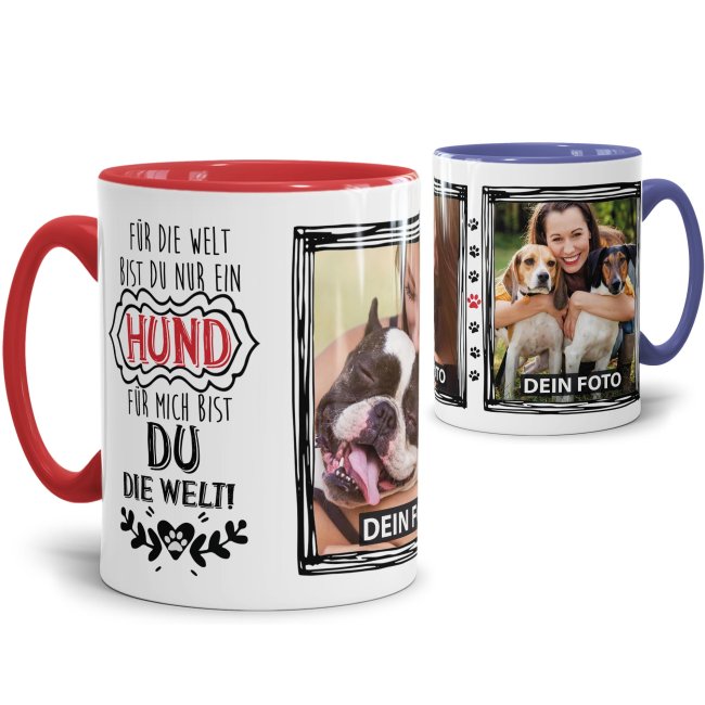 Liebevoll designter Kaffeebecher - selbst gestaltet mit den schönsten Hundefotos. Eine besondere Fototasse für Hundefreunde und originelles...