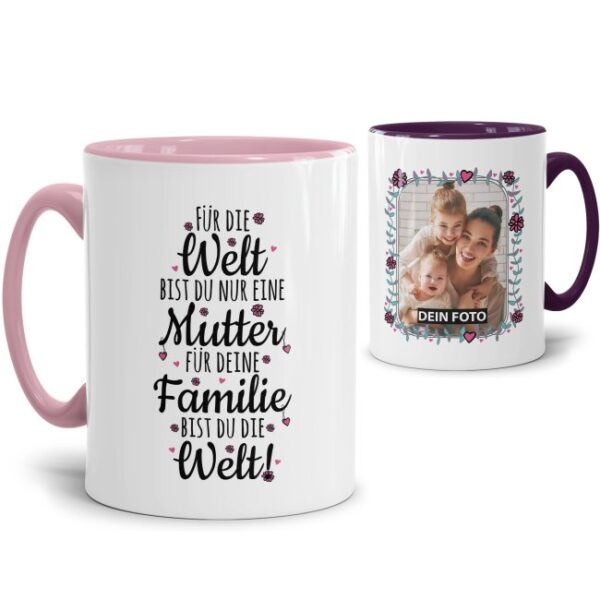 Diese Tasse mit Foto ist ein ganz besonderes Geschenk für Mama. Ein Liebesbeweis an den wichtigsten Menschen der Welt