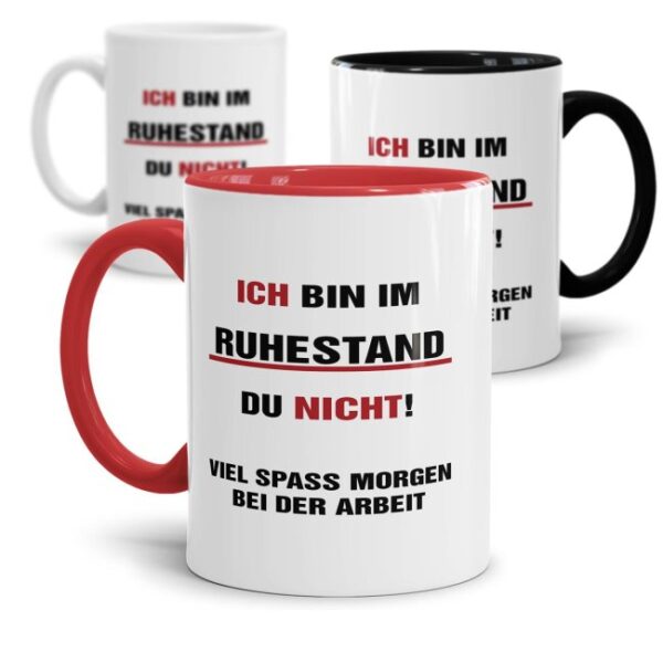 Lustige Tasse für Rentner und Rentnerinnen als Geschenkidee zur Pensionierung - mit dieser witzigen Keramik Tasse macht die Kaffeepause im...