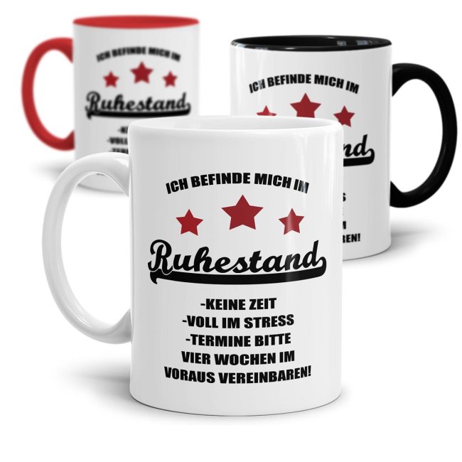 Lustige Tasse für Rentner und Rentnerinnen als Geschenkidee zur Pensionierung - mit dieser witzigen Keramik Tasse macht die Kaffeepause im...