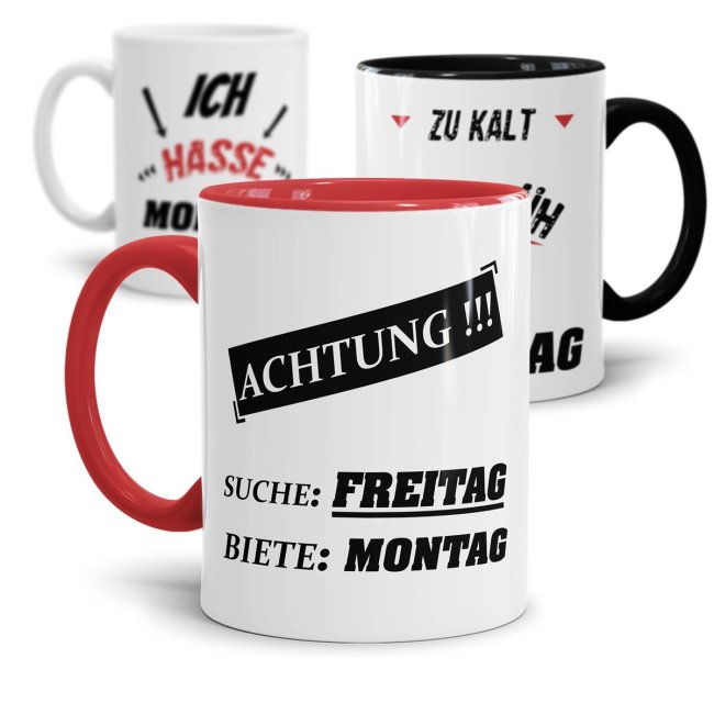 Witzige Bürotasse mit Spruch. Ihr hasst den Montag? Dann sind diese Tassen mit lustigen Sprüchen genau das Richtige für euch! Zeigt mit dieser...