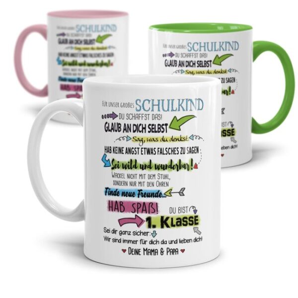 Tschüss Kindergartenzeit - Hallo Schule! Unsere liebevoll gestalteten Tassen sind eine tolle Geschenk-Idee zum Schulanfang für jeden zukünftigen...