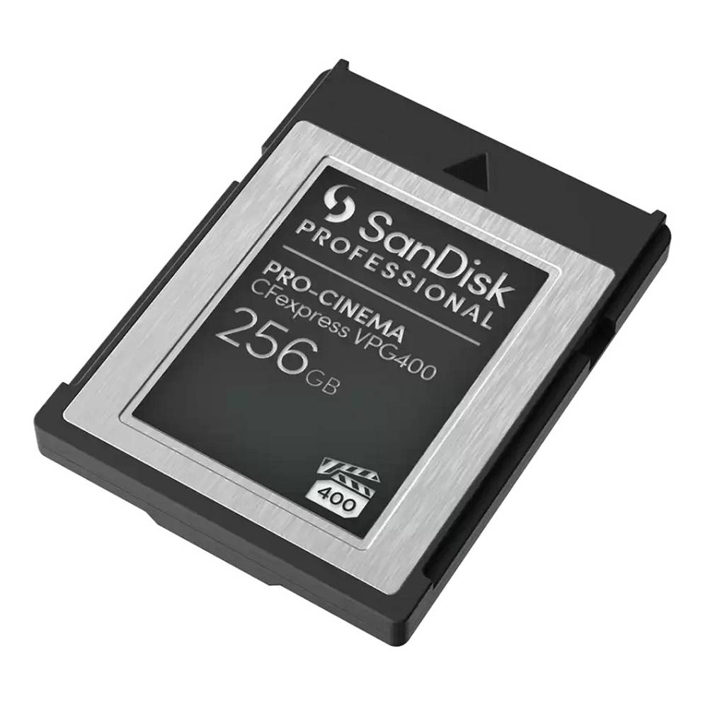 Die SanDisk Professional PRO-CINEMA CFexpress VPG400 Type B Speicherkarte bietet optimale Leistung für professionelle Filmteams. Eine Video Performance Guarantee von