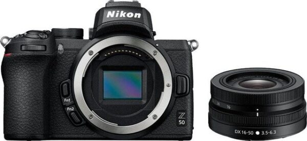 Nikon Z50 DX 16-50 mm 1:3.5-6.3 VR Systemkamera (DX 16-50mm 1:3.5-6.3 VR, 20,9 MP, Bluetooth, WLAN (Wi-Fi)