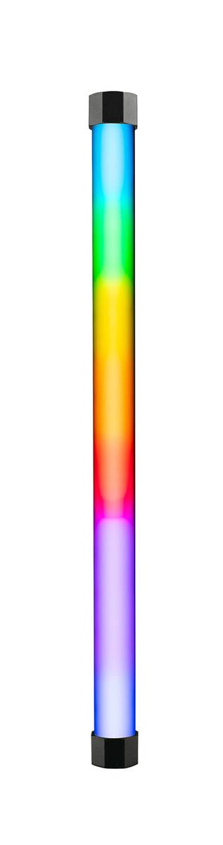 Multifunktionale RGBWW-LED-Farb-Effektleuchte in Röhrenform. Bietet die Beleuchtungsarten weißes Licht und farbiges Licht sowie besondere Spezialeffekte