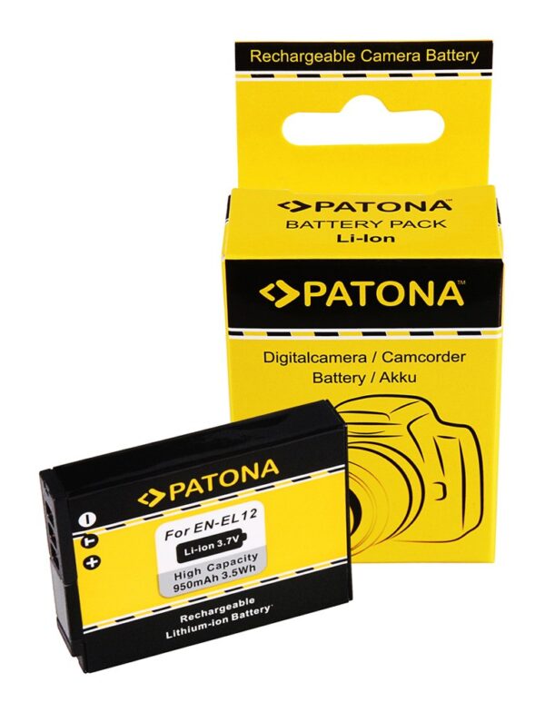 PATONA Akku f. Nikon CoolPix P300 S70 S710 S610 S610c S620 EN-EL12 Mit diesem Li-Ionen-Akku erwerben Sie ein Qualitätsprodukt. Der Akku ist 100% baugleich zu dem Original