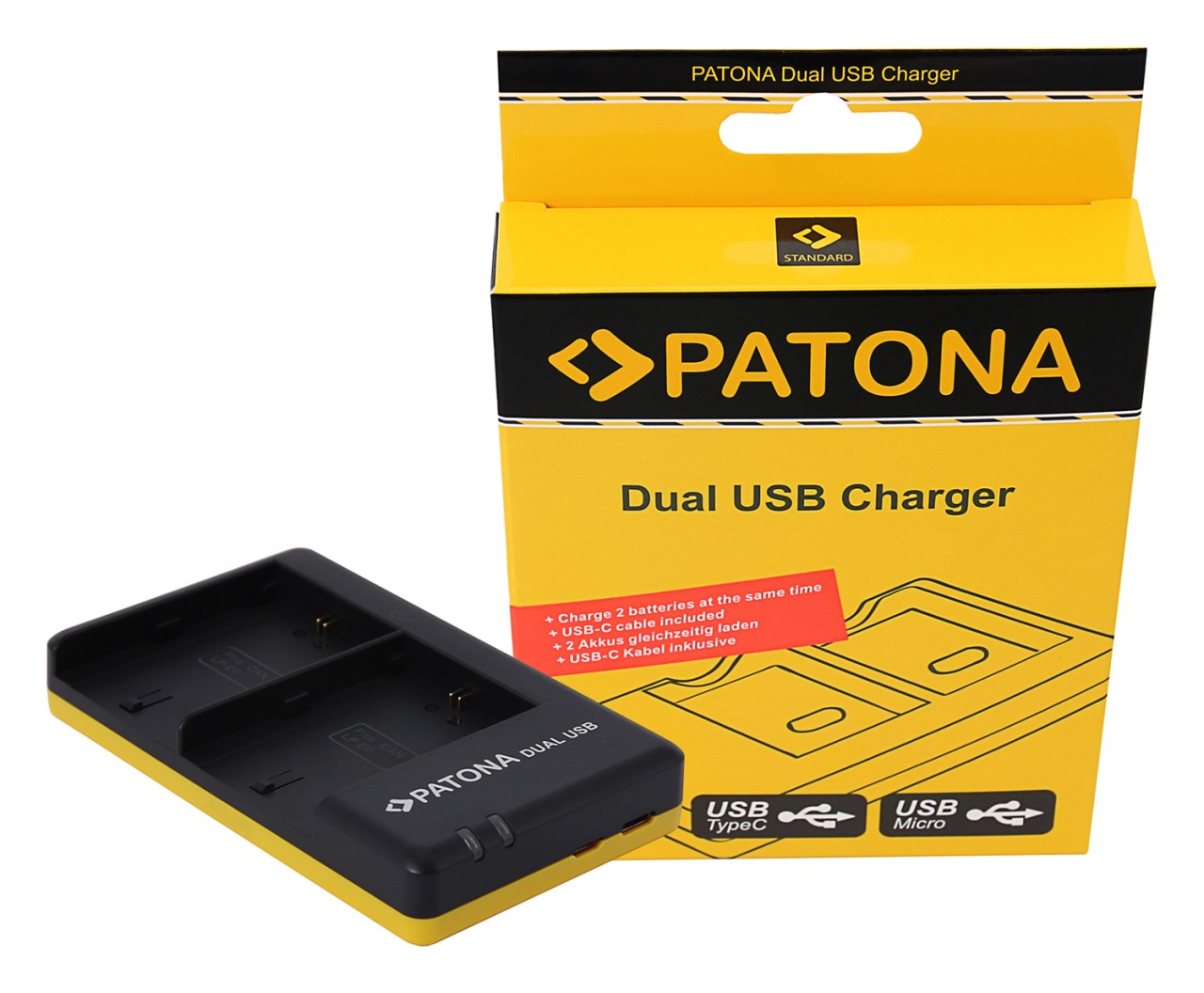 PATONA Dual Schnell-Ladegerät f. Panasonic DMW-BLF19 inkl. Micro-USB Kabel Der PATONA DMW-BLF19