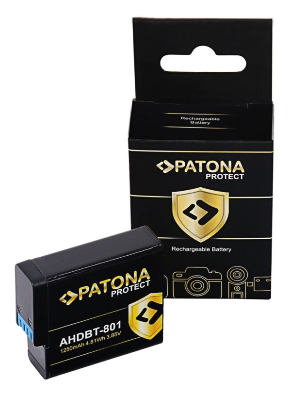 PATONA PROTECT Akku f. GoPro Hero 8 AHDBT-801 Hero 7 AHDBT-701 Hero 6 Hero 5 AHDBT-501 Neu und exklusiv bei PATONA sind unsere Akkus der PROTECT-Serie. Diese zeichnen sich