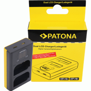 PATONA Dual LCD USB-Ladegerät f. Panasonic DMW-BLK22 DC-S5 G9 GH5 GH5S Mit dem PATONA Dual LCD USB-Ladegerät f. Panasonic DMW-BLK22 lassen sich zwei Akkus schnell