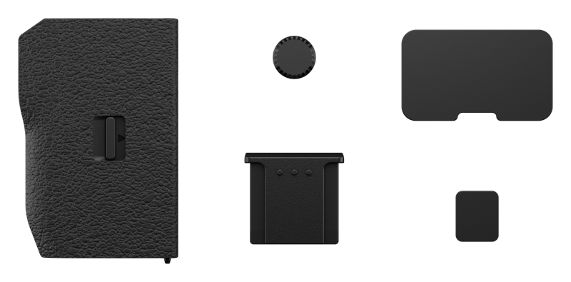 Dieses Kit beinhaltet verschiedene Abdeckungen für die an der Kamera befindlichen Anschlüsse und Schnittstellen. 1x Synchronanschluss 1x Blitzgeräteschuh 1x Anschlussabdeckung