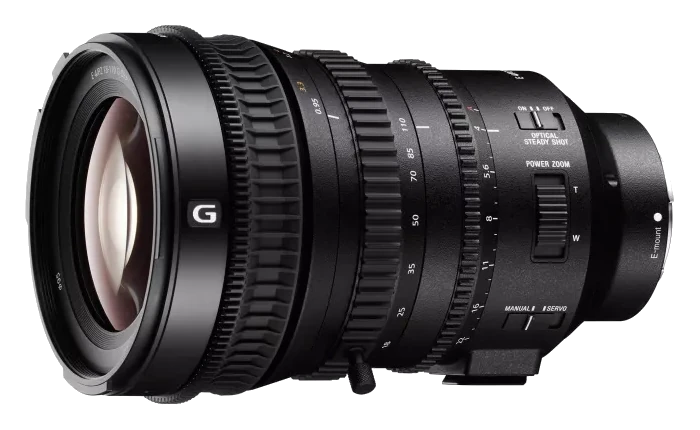 Leistungsstarker Super 35mm-/APS-C-Zoom für Aufnahmen in 4K Der Zoombereich von 18 bis 110 mm (SELP18110G) umfasst den am häufigsten verwendeten Bereich für Aufnahmen in Super