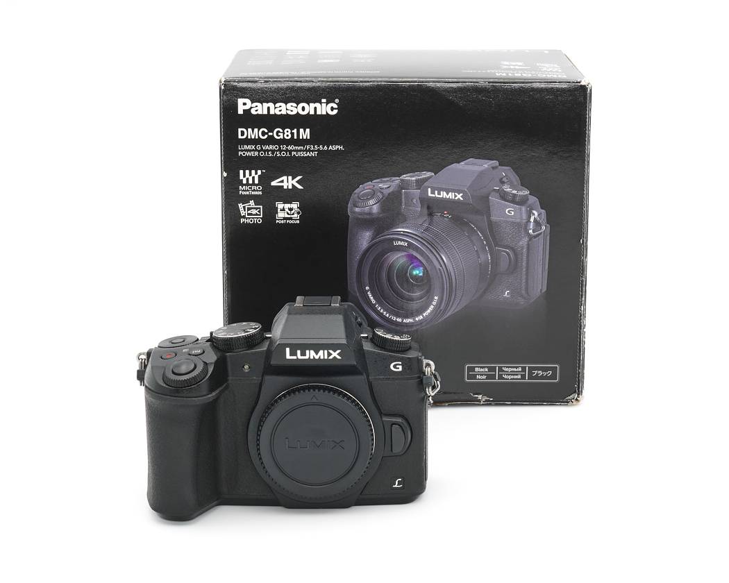 Ausstellungsstück zum Sonderpreis Dieses Panasonic G81 Gehäuse stand lediglich in unserer Ausstellungsvitrine im Showroom. Die Kamera weist keinerlei Nutzspuren auf und