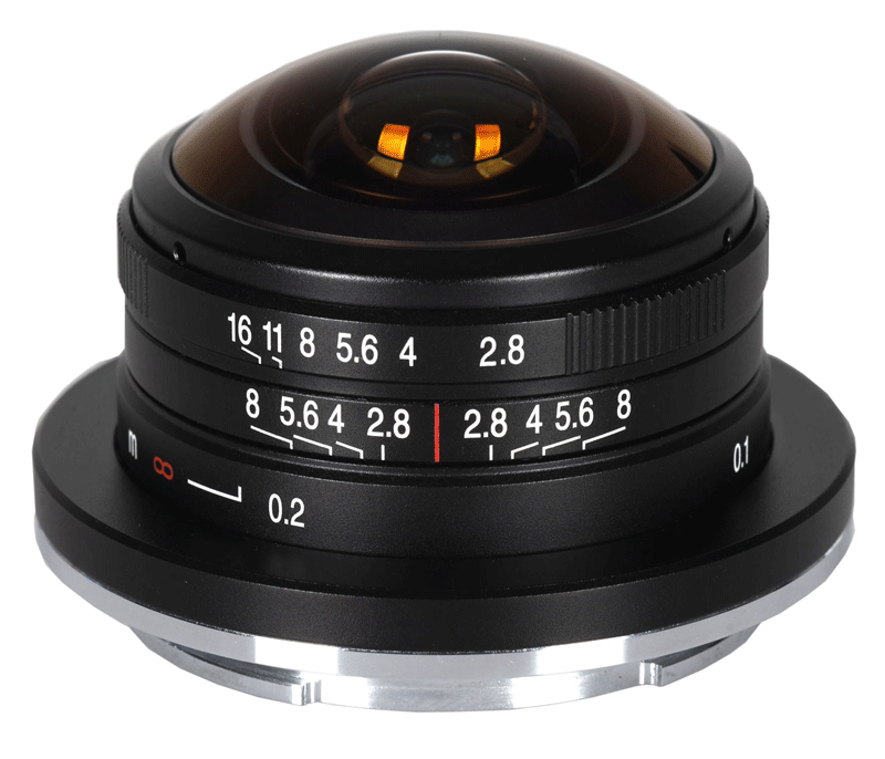 Einzigartiges 4 mm Fisheye-Objektiv mit 210 Grad Bildwinkel und kreisrundem Bild für Canon EF-M Das LAOWA 4mm f/2