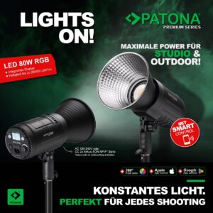 Das PATONA LED 80W RGB Foto- bzw. Videolicht ist eine leistungsstarke Beleuchtungslösung