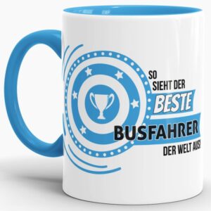 Hochwertiger Kaffeebecher mit Spruch als Geschenk für den Besten seines Berufes. So sieht der beste Busfahrer aus. Unsere Berufe-Tassen mit...