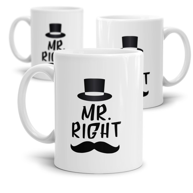 Mr. always right - die perfekte Tasse für den Bräutigam und zukünftigen Ehemann. Eine tolles Hochzeitsgeschenk für Männer.