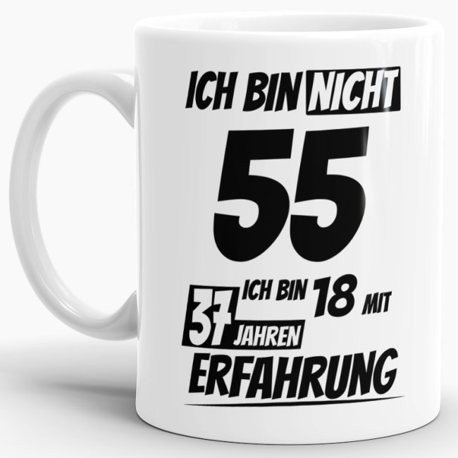 Tasse mit lustigem Geburtstagsspruch als Geschenkidee für Freunde und Familie zum Geburtstag. Lustige Geburtstagstasse aus hochwertiger Keramik und...