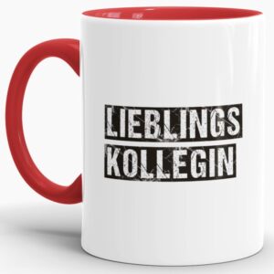 Bürotasse in rot mit Spruch für die Lieblingskollegin. Ein kleines Geschenk für alle die ihrer Arbeitskollegin ein Lächeln aufs Geschicht zaubern...