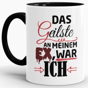 Lustige Tasse mit Spruch zur Trennung - kleine Aufmunterung für alle Trennungsgeschädigten. Ein aufbauendes Geschenk für Freunde