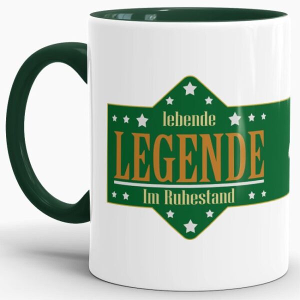 Lustige Tasse für Rentner und Rentnerinnen als Geschenkidee zur Pensionierung - mit dieser witzigen Keramik Tasse - Legende im Ruhestand - macht...