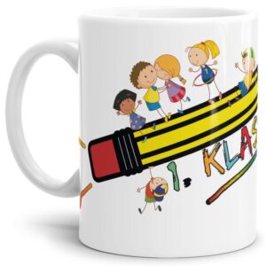 Tasse für Schulanfänger - 1. Klasse - zum Schulanfang. Eine süße Geschenkidee zur Einschulung.