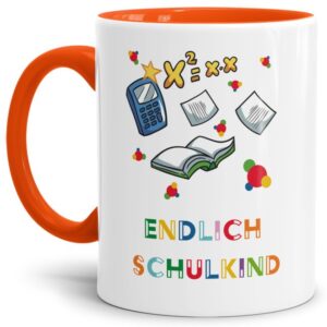 Tasse für Erstklässler und Spruch - Endlich Schulkind - Geschenkidee zum Schulanfang. Das persönliche Geschenk für alle Schulanfänger weckt die...