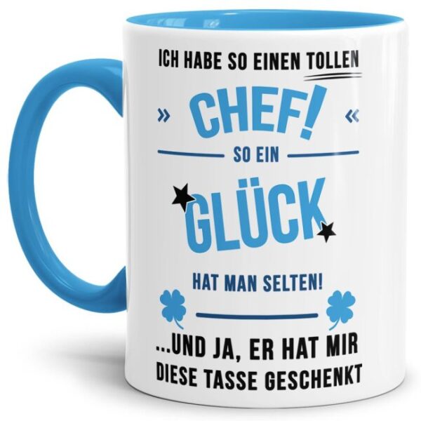 Spruchtasse als Geschenkidee für Mitarbeiter und Mitarbeiterinnen. Eine kleine Aufmerksamkeit vom Chef zum Geburtstag