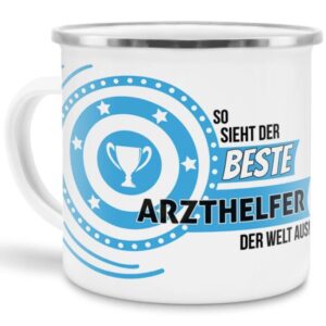 Berufe-Tasse mit lustigem Spruch - So sieht der beste Arzthelfer aus - ist eine ideale Geschenkidee passend zu jedem Anlass. Unsere Berufe-Tassen...