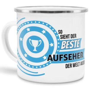 Berufe-Tasse mit lustigem Spruch - So sieht der beste Aufseher aus - ist eine ideale Geschenkidee passend zu jedem Anlass. Unsere Berufe-Tassen...