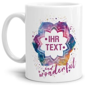 Tasse zum Geburtstag mit süßem Spruch - Wonderful - Persönliche Geburtstagstasse mit Wunschalter für die beste Freundin