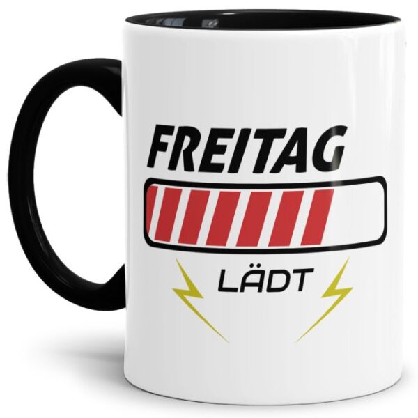 Witzige Bürotasse mit Spruch. Ihr hasst den Montag? Und feiert das Wochenende? Dann ist diese Tasse mit lustigem Spruch - Freitag... Lädt - genau...