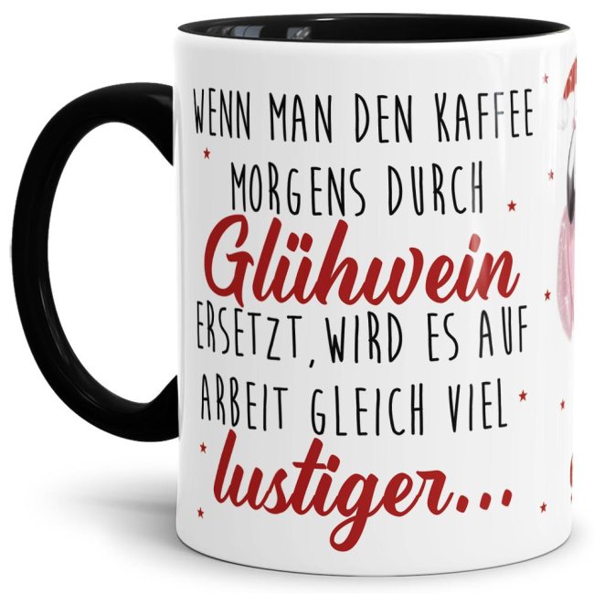 Lustiger Glühweinbecher mit witzigem Spruch fürs Büro und als Mitbringsel für die Nikolausparty bei Freunden. Eine tolle Geschenkidee für Freunde