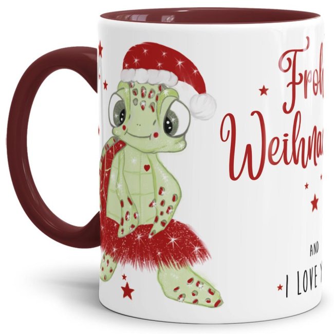 Weihnachtstasse - Frohe Weihnachten und I love you - eine liebe Geschenkidee zur Adventszeit