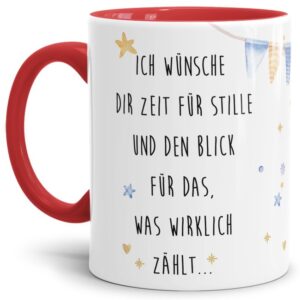 Tasse mit schönem Weihnachtsspruch - Ich wünsche Dir - eine besondere Geschenkidee zur Adventszeit oder als Weihnachtsgeschenk