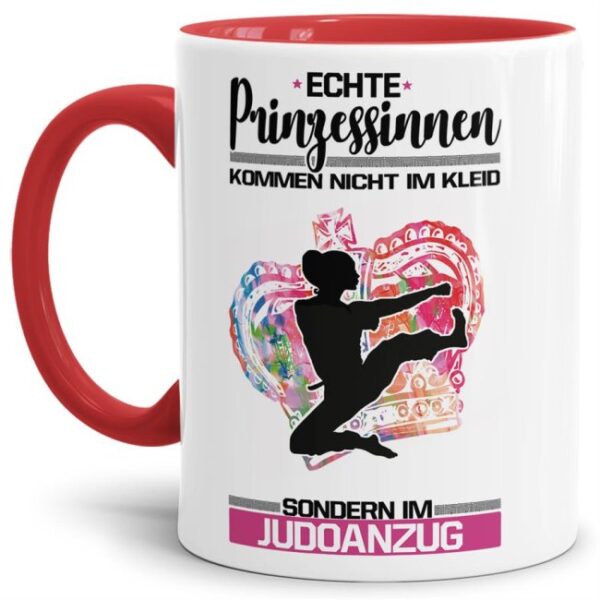 Eine echte Prinzessin trägt nicht nur High-Heels - sie ist auch sportlich! Hochwertiger Kaffeebecher - Innen & Henkel Rot - für jede Frau und jedes...