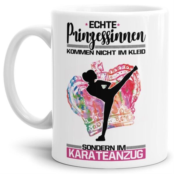 Eine echte Prinzessin trägt nicht nur High-Heels - sie ist auch sportlich! Hochwertiger Kaffeebecher - Weiß - für jede Frau und jedes Mädchen