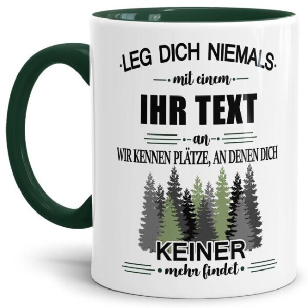 Ihr sucht ein besonderes aber auch persönliches Geschenk für Freunde oder die Arbeitskollegen? Dann ist diese Kaffeetasse in dunkelgrün mit...