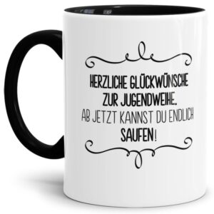 Keramiktasse mit Spruch zur Jugendweihe - eine persönliche und besondere Geschenkidee und tolle Erinnerung für jeden Jugendlichen an diesen...