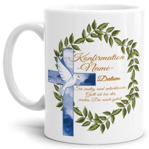 Keramiktasse mit Spruch zur Konfirmation - eine persönliche und besondere Geschenkidee und tolle Erinnerung für jeden Jugendlichen an diesen...