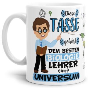 Tasse aus hochwertiger Keramik für den besten Biologie-Lehrer im Universum. Perfekt als kleines Geschenk zum Schulabschluss für den Lieblings-...